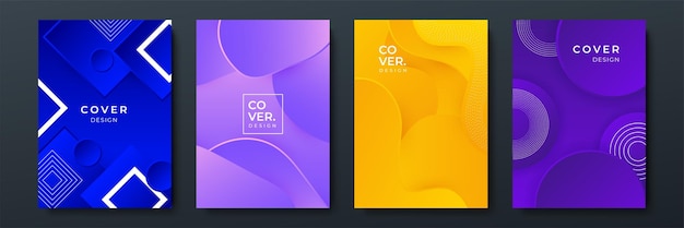 Tekstur latar belakang pola geometris mengalir gradien trendi abstrak untuk desain sampul poster Templat banner gradien warna minimalis Bentuk gelombang vektor modern untuk brosur