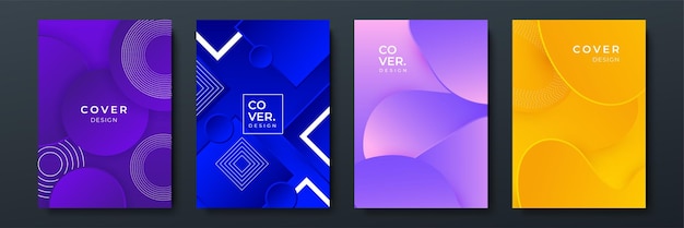 Tekstur latar belakang pola geometris mengalir gradien trendi abstrak untuk desain sampul poster Templat banner gradien warna minimalis Bentuk gelombang vektor modern untuk brosur