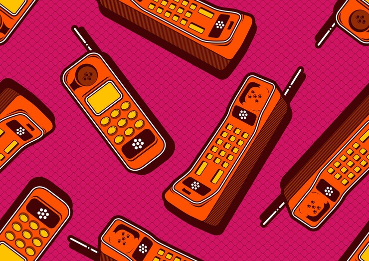 Vector telephone seamless pattern 22