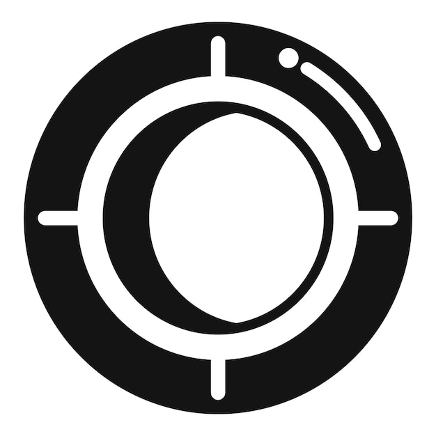 telescope focusing on half moon in space exploration icon
