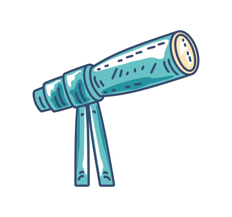 Vector telescope science icon isolated design