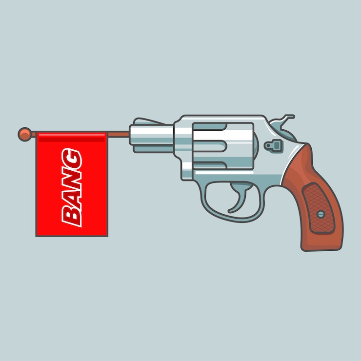 Vector tembakan pistol revolver
