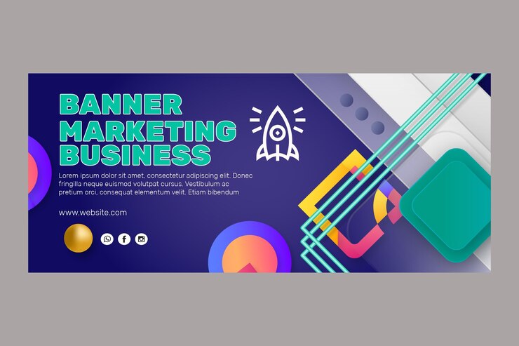 Vector templat banner bisnis marketing
