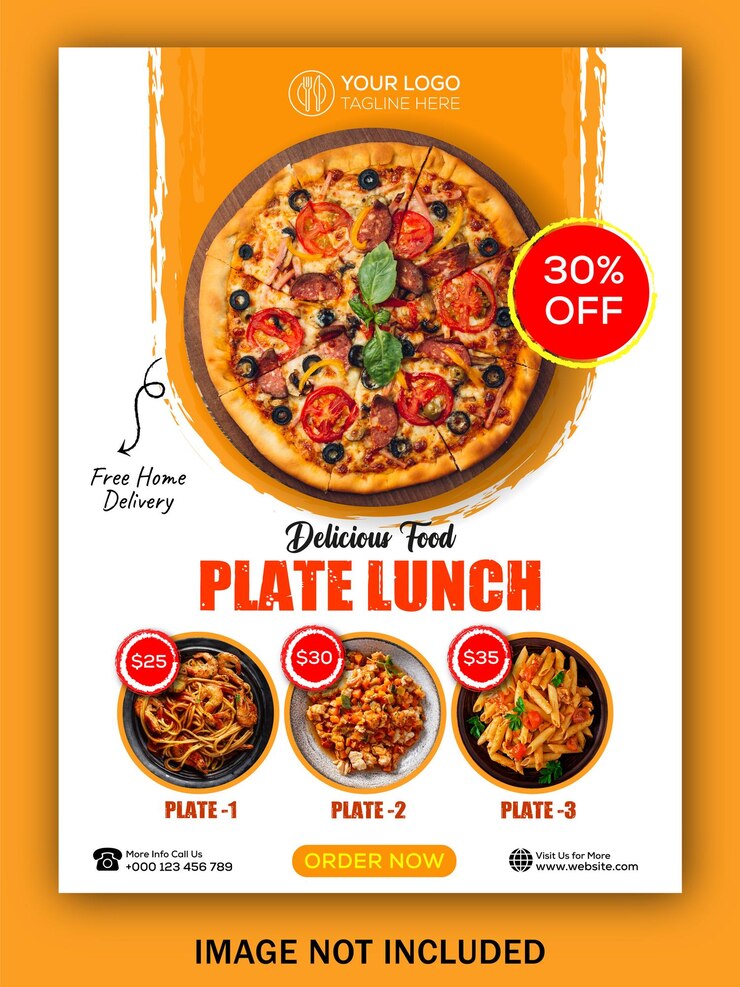 Vector templat banner media sosial selebaran makanan dan menu