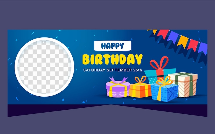 Vector templat banner untuk pesta perayaan ulang tahun