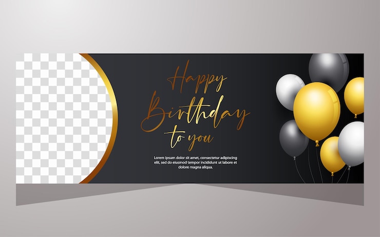 Vector templat banner untuk pesta perayaan ulang tahun