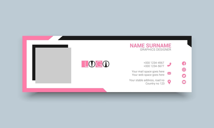Vector templat banner web pribadi dan sosial tanda tangan email