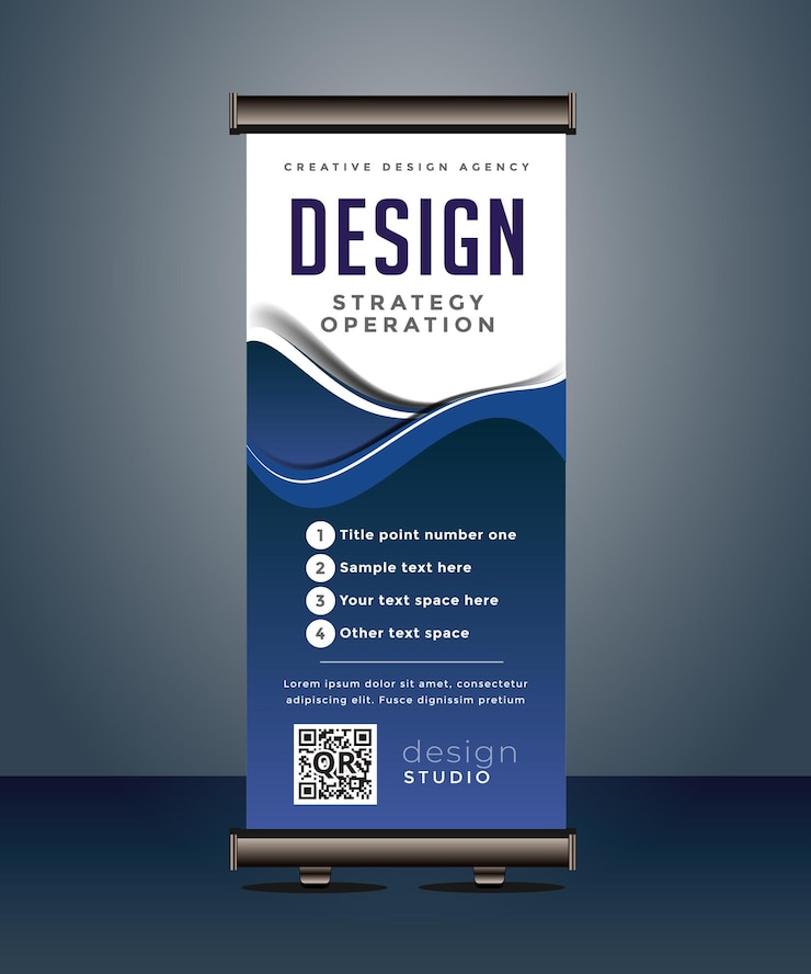 Templat banner x banner pull up standee banner roll up bisnis korporat