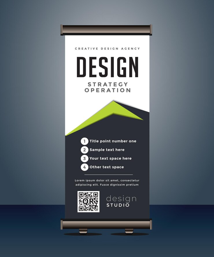 Templat banner x banner pull up standee banner roll up bisnis korporat