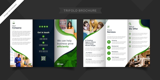 Templat brosur lipat tiga bisnis