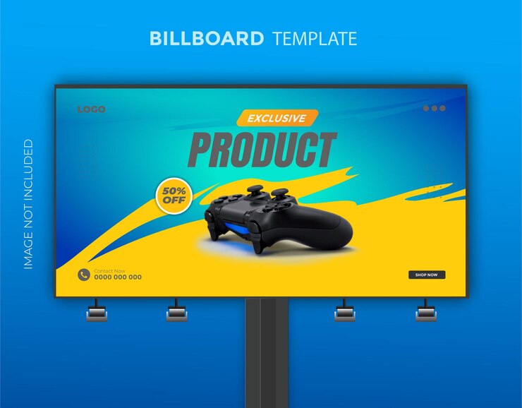 Vector templat bundle iklan mewah promosi dan penjualan banner papan iklan joystick game