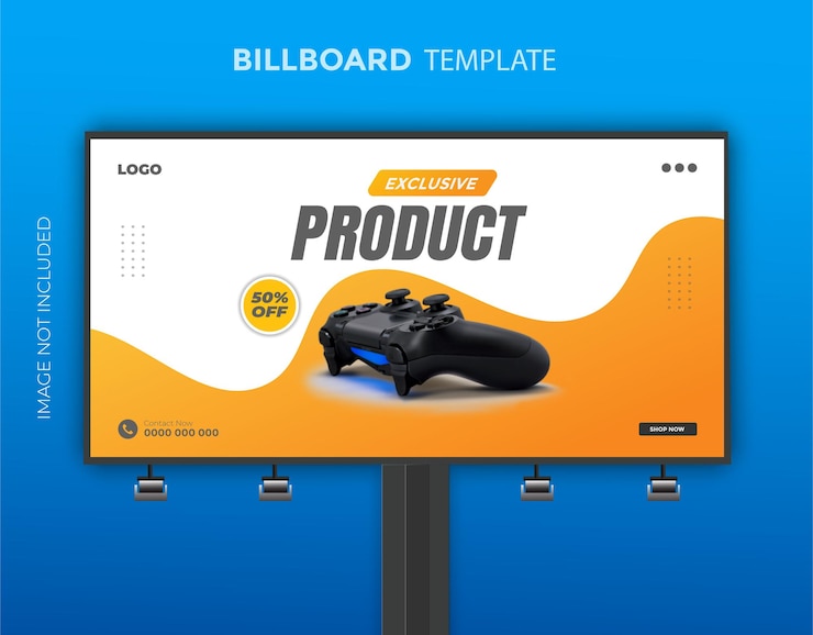 Vector templat bundle iklan mewah promosi dan penjualan banner papan iklan joystick game