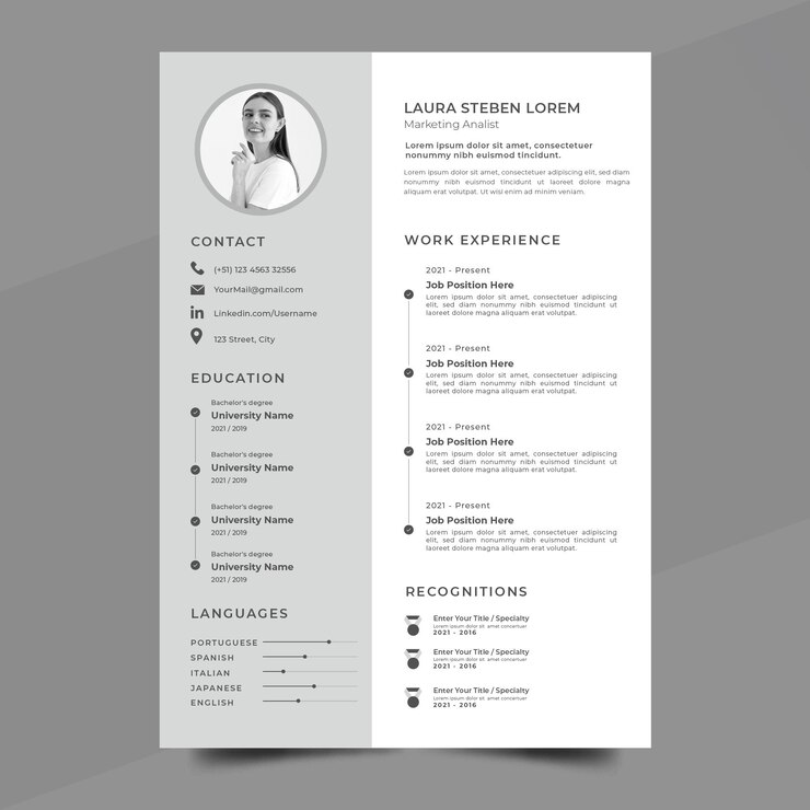 Vector templat cv minimalis
