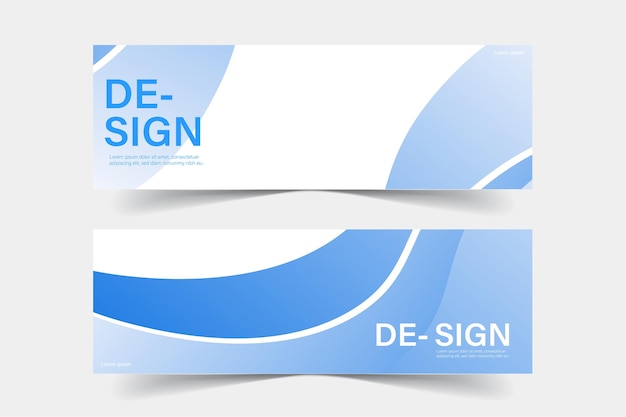 Templat desain banner abstrak gaya datar