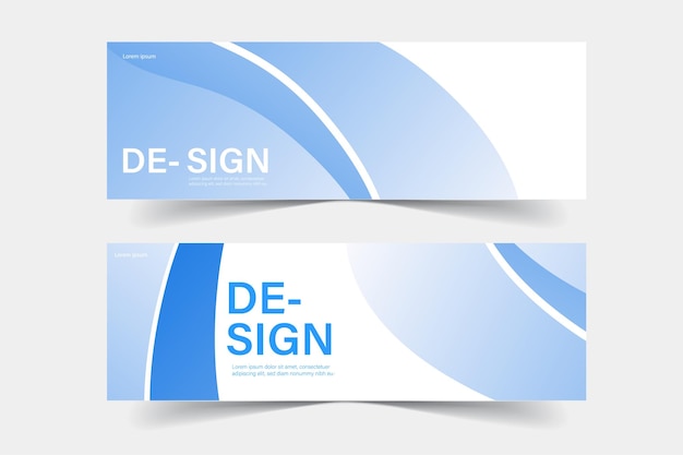 Templat desain banner abstrak gaya datar