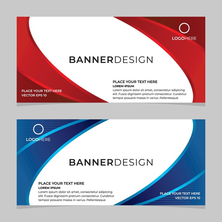 Templat Desain Banner Web Perusahaan dengan Gradien Trendi dalam Vektor Eps 10