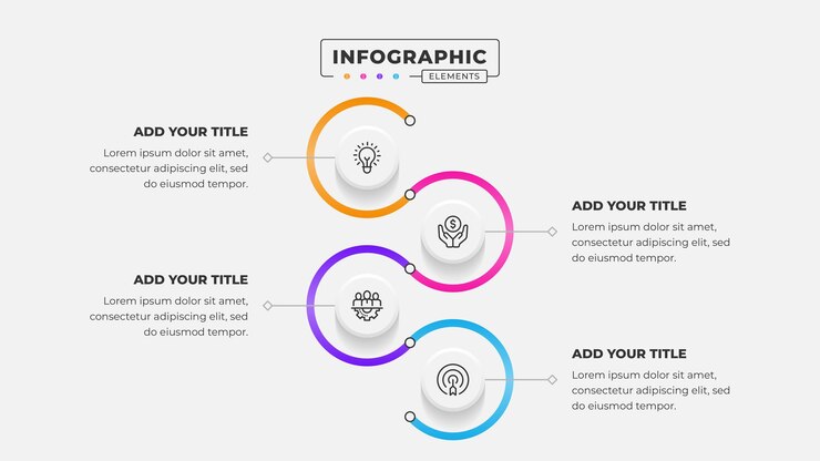Templat desain infografis proses bisnis 4 langkah