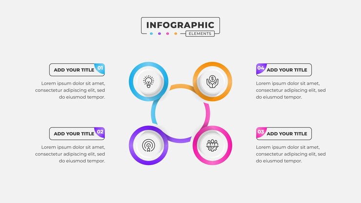 Templat desain infografis proses bisnis 4 langkah