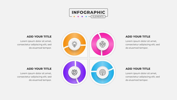 Templat desain infografis proses bisnis dengan 4 langkah atau opsi