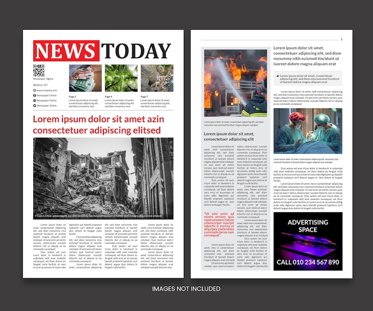 Vector templat desain koran berita hari ini