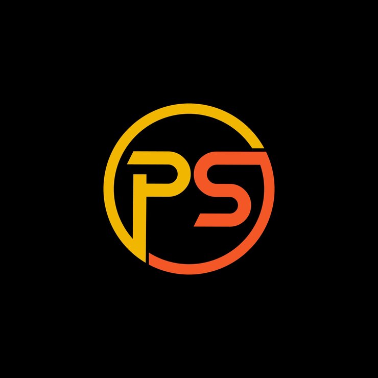 Templat Desain Logo Awal Huruf PS Ilustrasi Vektor