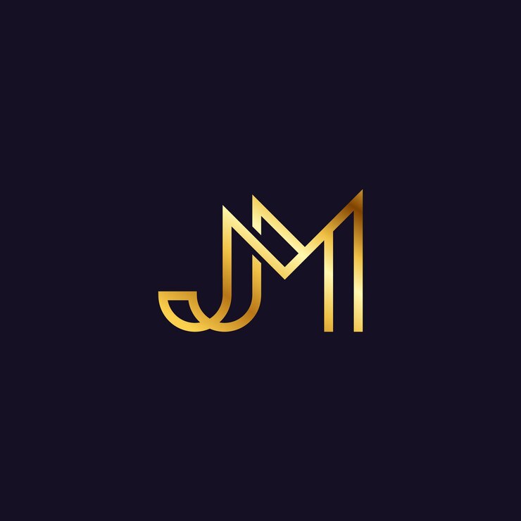 Vector templat desain logo huruf inisial jm sederhana yang elegan