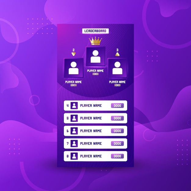 Templat desain Papan Peringkat Game. Papan peringkat game dengan Latar Belakang Abstrak
