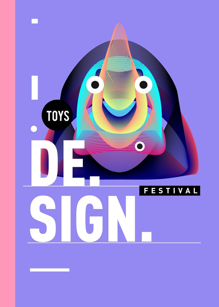 Vector templat desain poster berwarna vektor untuk festival mainan dan hobi