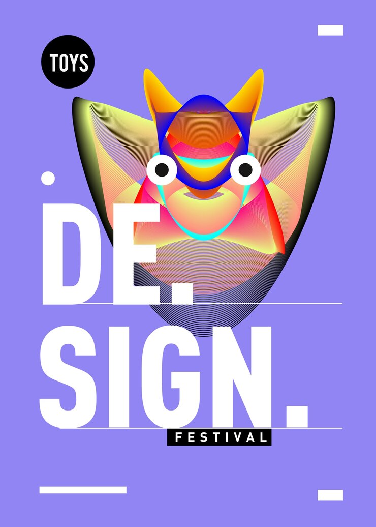 Vector templat desain poster berwarna vektor untuk festival mainan dan hobi