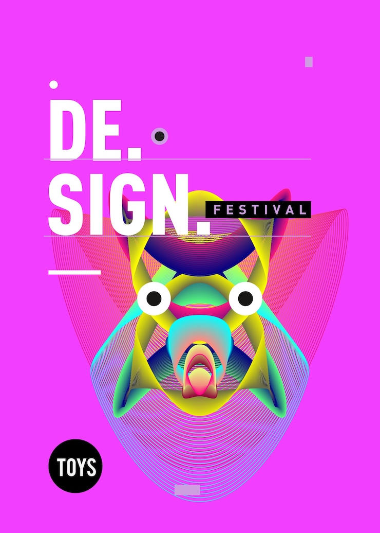 Vector templat desain poster berwarna vektor untuk festival mainan dan hobi