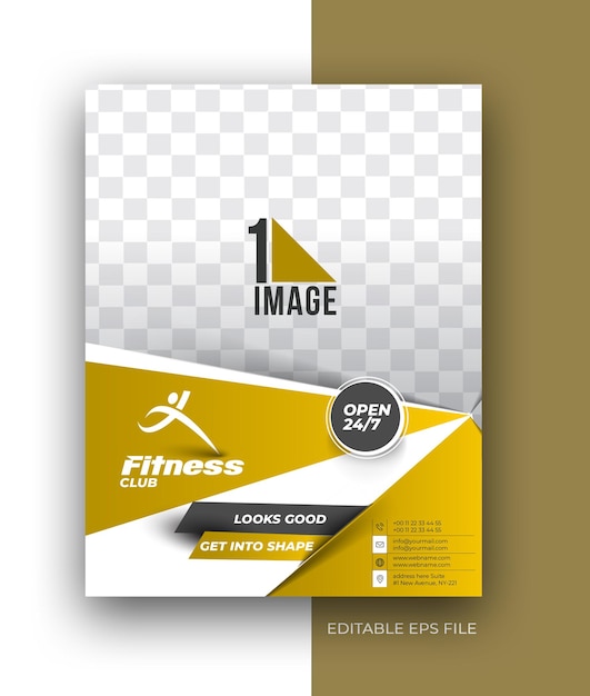 Templat Desain Poster Selebaran Brosur A4 Klub Kebugaran.