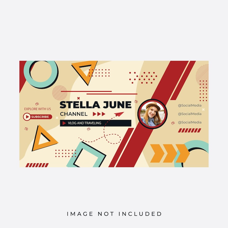 Vector templat desain sampul youtube kreatif