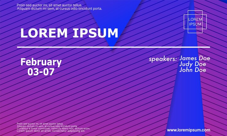 Vector templat desain undangan konferensi, tata letak selebaran. latar belakang geometris. desain sampul abstrak minimalis. wallpaper penuh warna yang kreatif. poster gradien trendi. ilustrasi vektor.