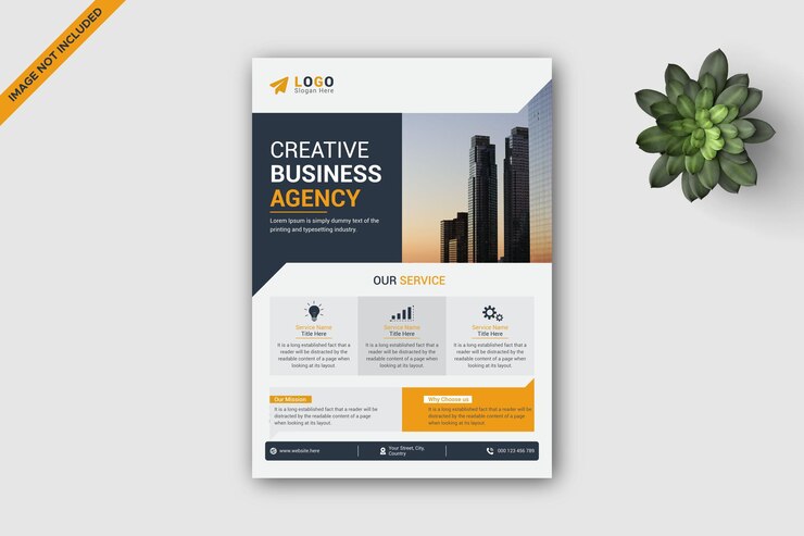 Templat flyer bisnis minimalis