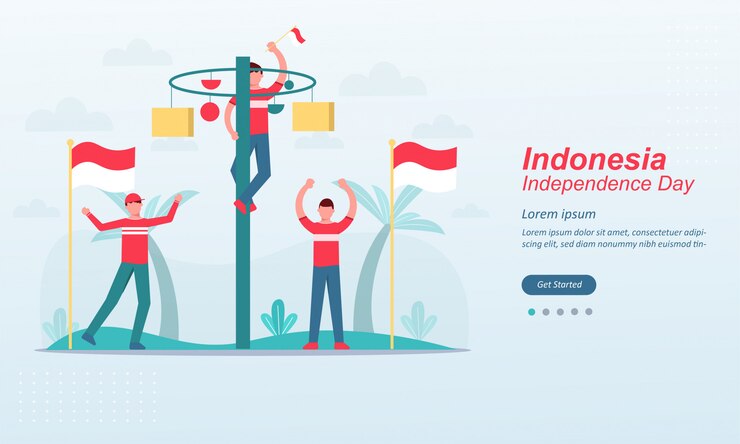 Templat halaman arahan Selamat Hari Kemerdekaan Indonesia
