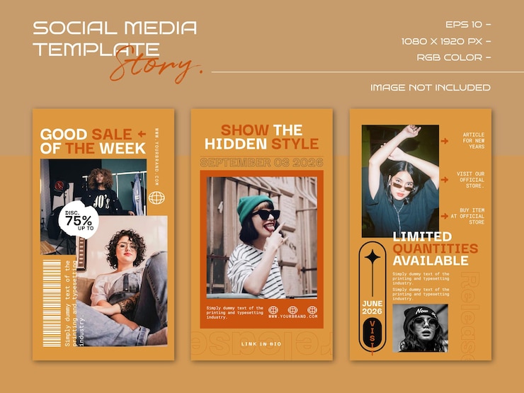 Vector templat instagram hype desain fashion untuk templat story media sosial