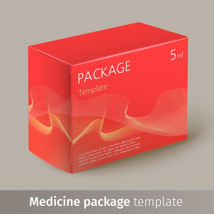 Vector templat kemasan obat.