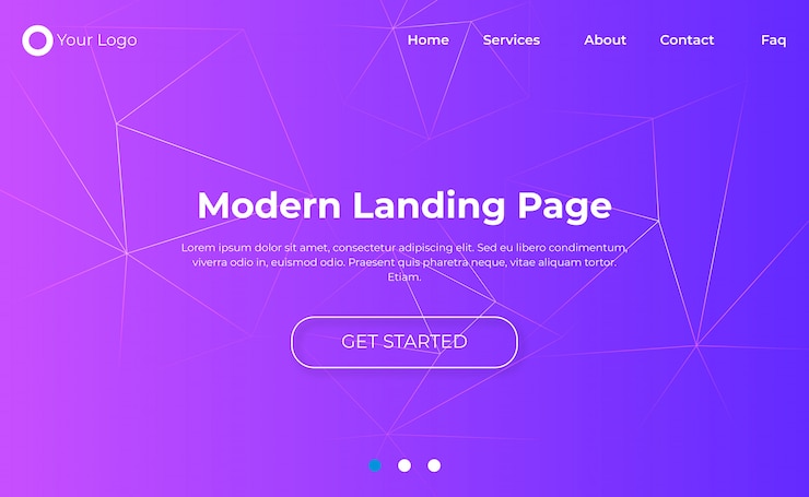 Vector templat landing page modern