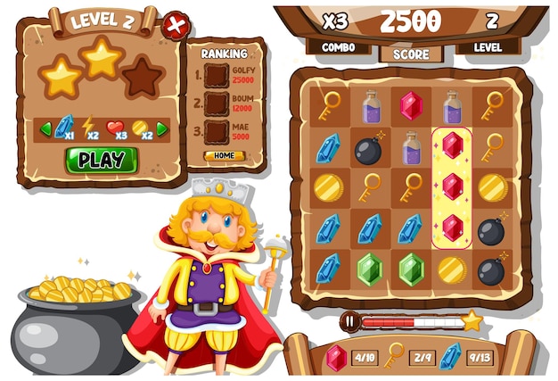 Templat latar belakang game dengan elemen