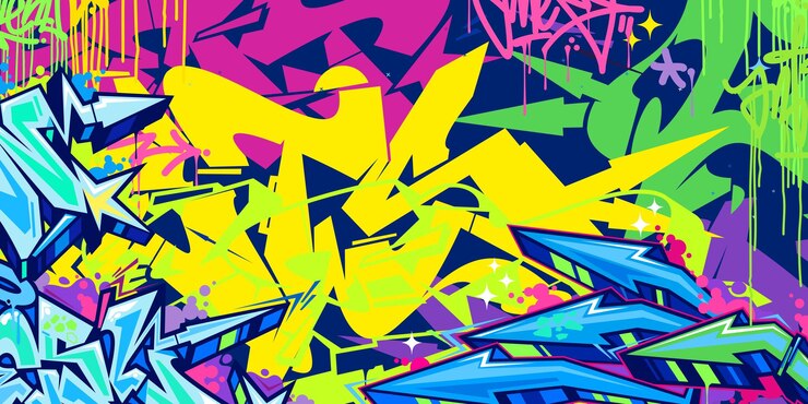Templat Latar Belakang Ilustrasi Vektor Gaya Grafiti Seni Jalanan Urban Hip Hop Abstrak Modern