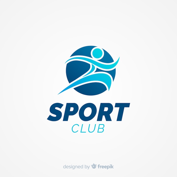 Vector templat logo olahraga modern dengan desain datar