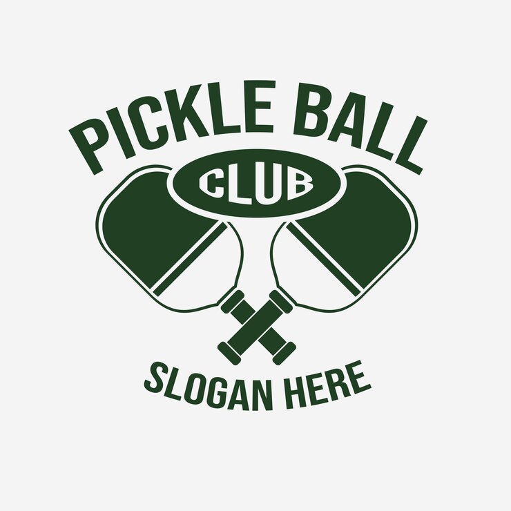 Vector templat logo pickleball hijau datar