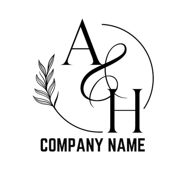 Vector templat monogram logo vektor abstrak ah