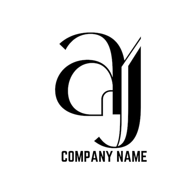 Templat monogram logo vektor abstrak AJ