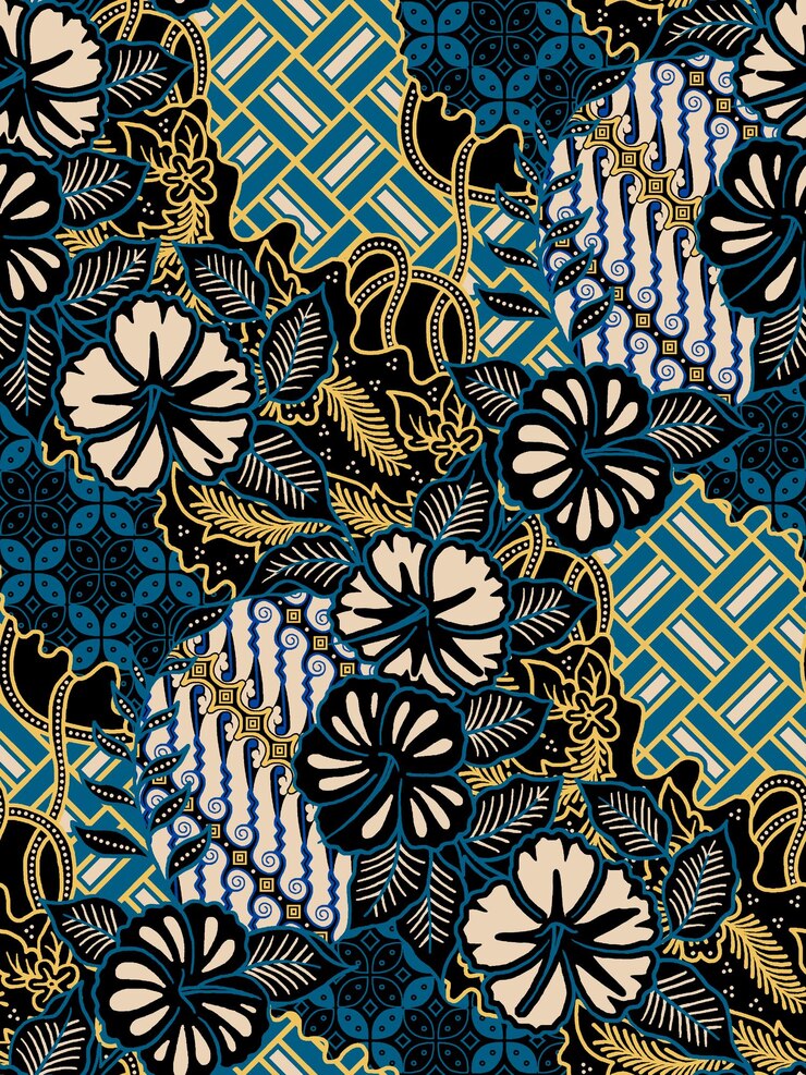 Vector templat pola batik etnik jawa vektor elegan