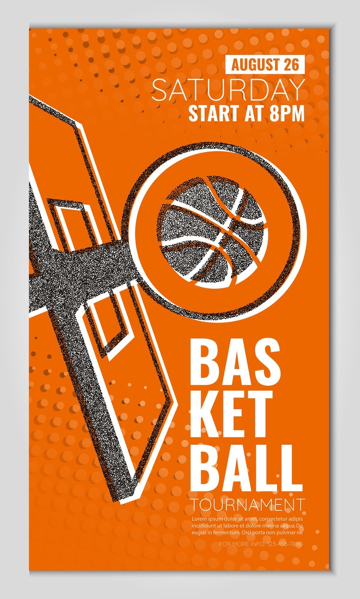 Vector templat poster bola basket