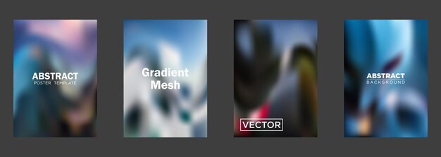 Templat Poster Vektor Latar Belakang Jaring Gradien Abstrak