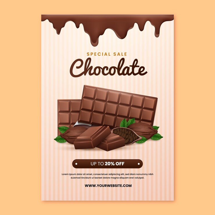 Vector templat poster vertikal cokelat realistis