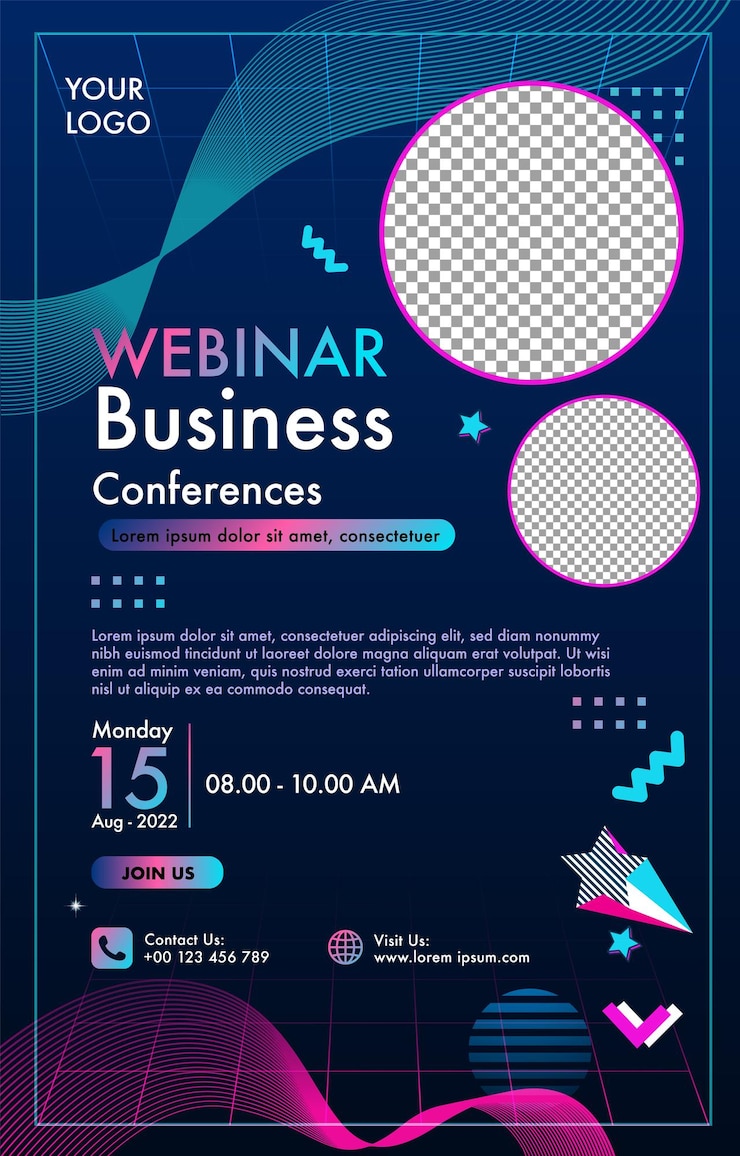 Vector templat poster webinar