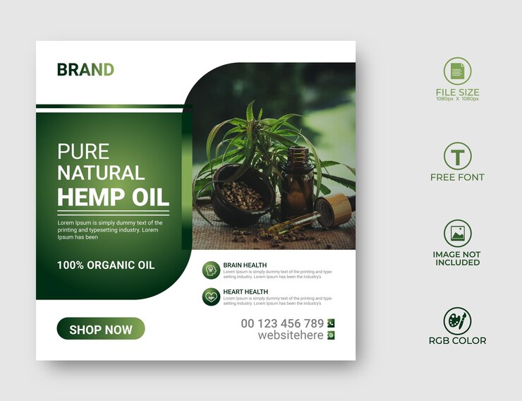 Templat posting media sosial produk alami rami